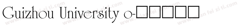 Guizhou University o字体转换